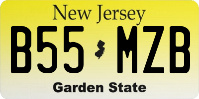 NJ license plate B55MZB