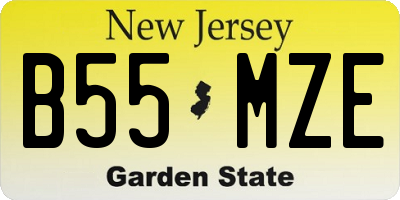 NJ license plate B55MZE