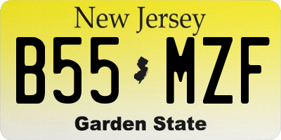 NJ license plate B55MZF