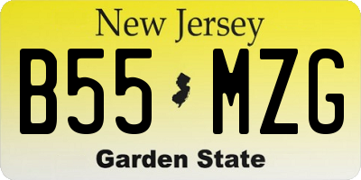 NJ license plate B55MZG