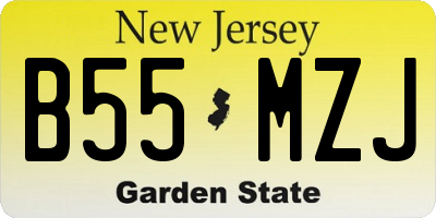 NJ license plate B55MZJ