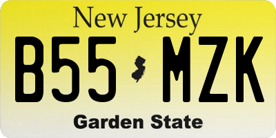 NJ license plate B55MZK