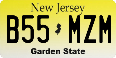 NJ license plate B55MZM
