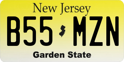 NJ license plate B55MZN
