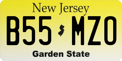 NJ license plate B55MZO