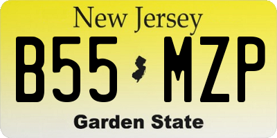 NJ license plate B55MZP