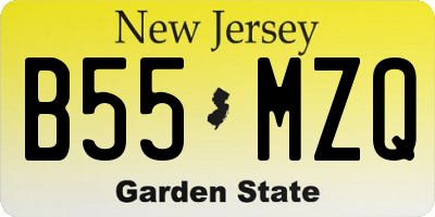 NJ license plate B55MZQ