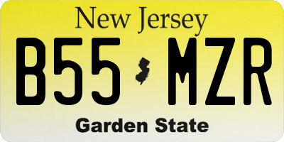 NJ license plate B55MZR
