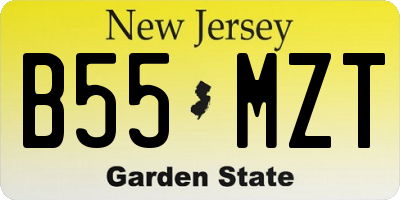 NJ license plate B55MZT