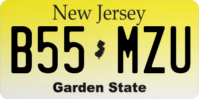 NJ license plate B55MZU