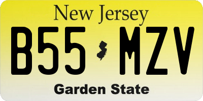NJ license plate B55MZV