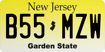 NJ license plate B55MZW