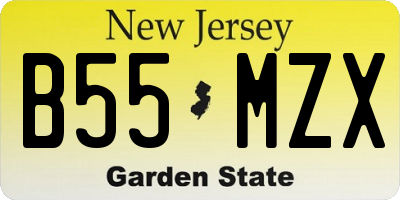 NJ license plate B55MZX