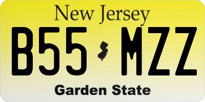 NJ license plate B55MZZ