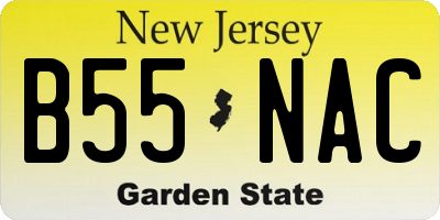 NJ license plate B55NAC