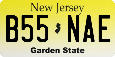 NJ license plate B55NAE