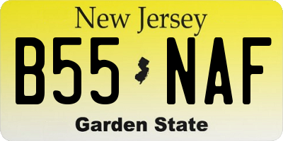 NJ license plate B55NAF