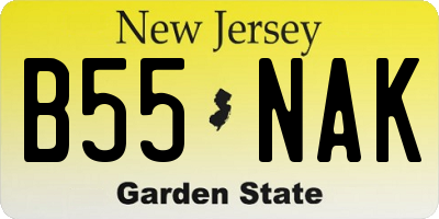 NJ license plate B55NAK