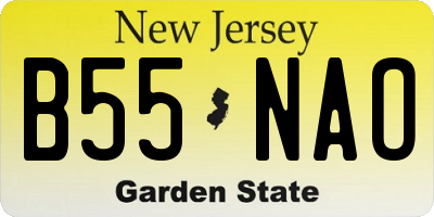 NJ license plate B55NAO