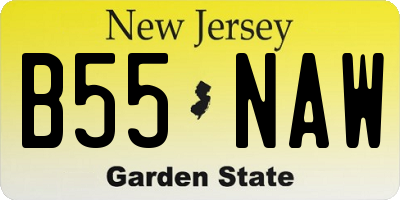 NJ license plate B55NAW