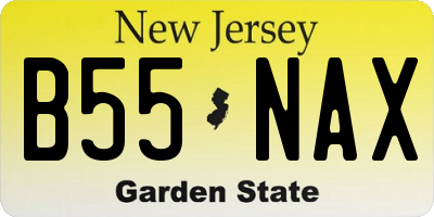 NJ license plate B55NAX