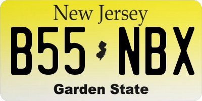 NJ license plate B55NBX
