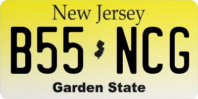 NJ license plate B55NCG