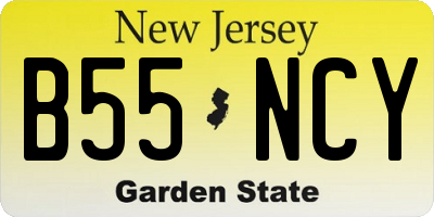 NJ license plate B55NCY