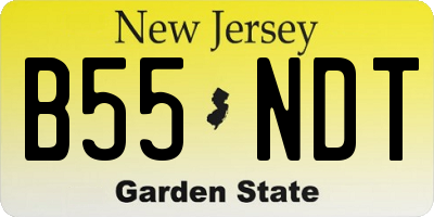 NJ license plate B55NDT