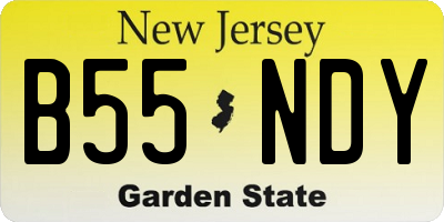 NJ license plate B55NDY
