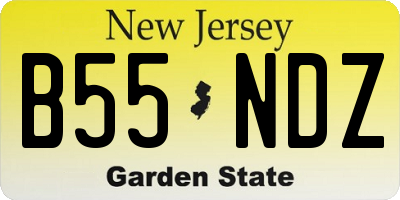NJ license plate B55NDZ