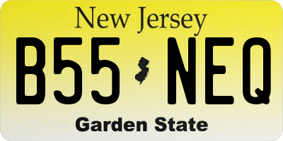 NJ license plate B55NEQ