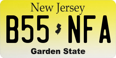 NJ license plate B55NFA