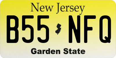 NJ license plate B55NFQ