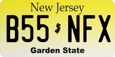 NJ license plate B55NFX