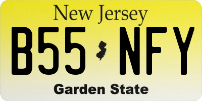 NJ license plate B55NFY