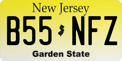 NJ license plate B55NFZ