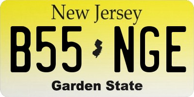 NJ license plate B55NGE
