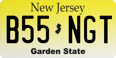 NJ license plate B55NGT