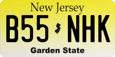 NJ license plate B55NHK