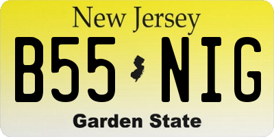 NJ license plate B55NIG