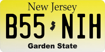 NJ license plate B55NIH