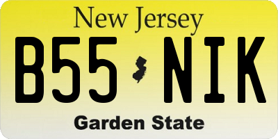 NJ license plate B55NIK