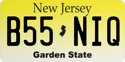 NJ license plate B55NIQ