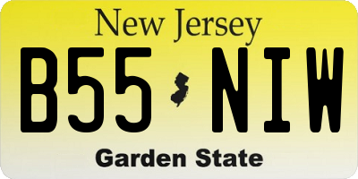NJ license plate B55NIW