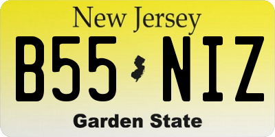 NJ license plate B55NIZ