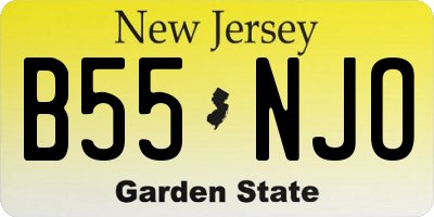 NJ license plate B55NJO