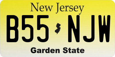 NJ license plate B55NJW