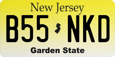 NJ license plate B55NKD