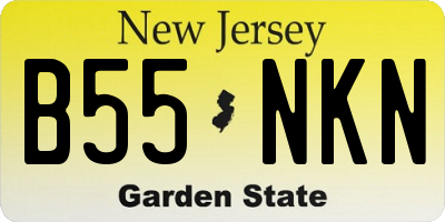 NJ license plate B55NKN